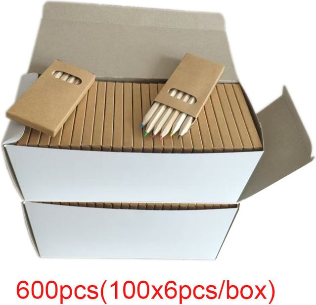 6er Packung Mini-Buntstifte 3,5 Zoll für Kinder inklusive Kraftpapier-Box zum Skizzieren und Malen - Bild 1
