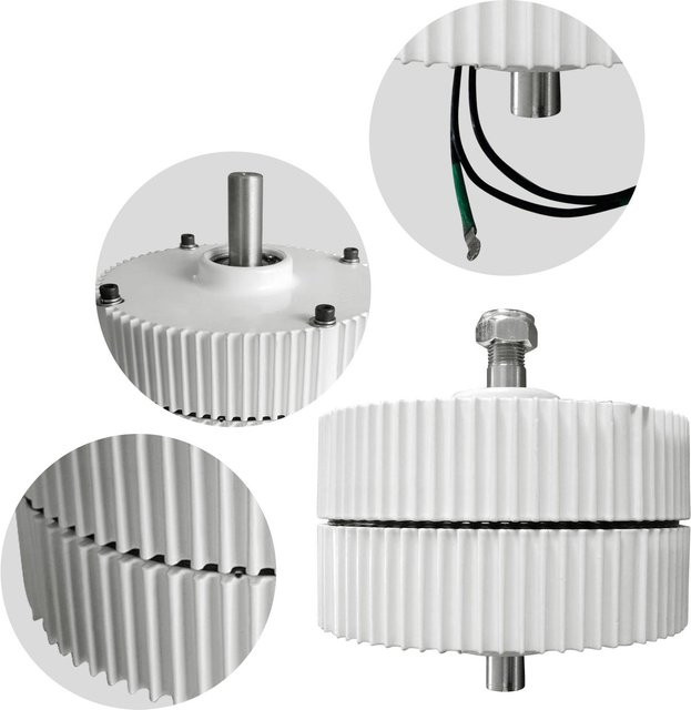 Nensit Mini Drehstrom AC Permanentmagnetgenerator 500W 48V mit hohem Wirkungsgrad in Weiß - Bild 1