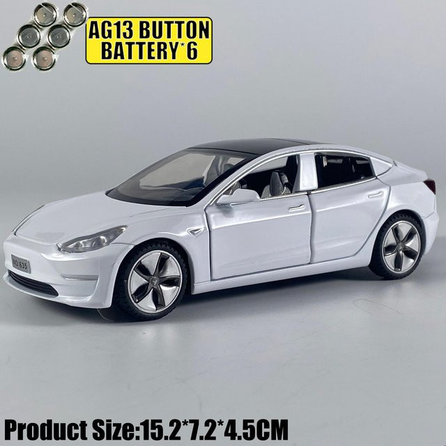 Model 3 Mittelklasse Luxuslimousine, Modellauto, 1:32, Metall, Weiß, ab 18 Jahre - Bild 1