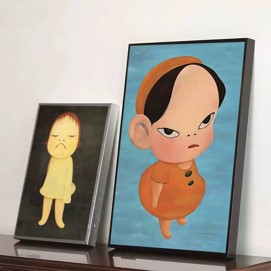 Potdemiel Yoshitomo Nara Klassisches Poster als Aufkleber in Weiß und Multicolour für ästhetische Wandgestaltung - Bild 3