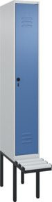 C+P Spind Classic PLUS Garderobenschrank mit Sitzbank, 1 Abteil, Lichtgrau, B/T/H: 212 x 30 x 81,5 cm - Bild 1