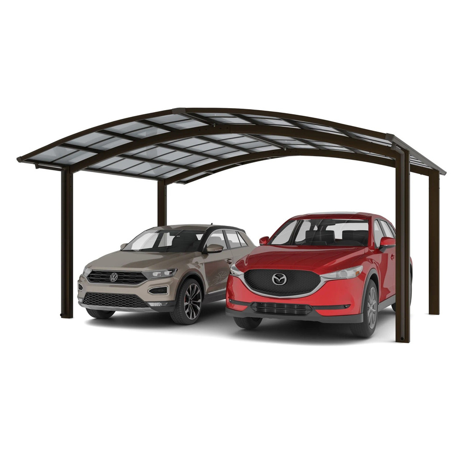 Ximax Doppelcarport Portoforte-80 in Braun mit Regenrinne und Regenfallrohr, B/T: 542,3 x 495,4 cm - Bild 2