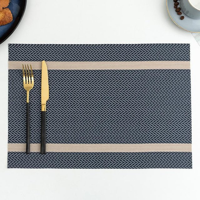 Esstischmatte Yiran Furniture im japanischen Stil, wasserdicht und ölbeständig, grau, B/T: 45 x 30 cm - Bild 1