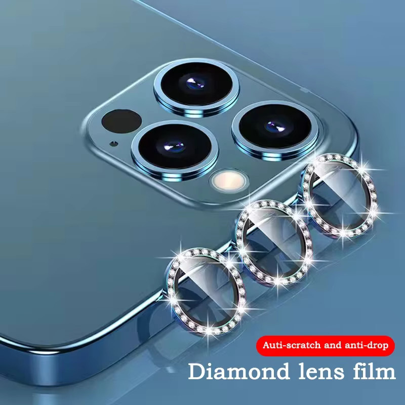 2-3 Stück Diamant Glitter Metallring Kamera Objektiv Schutzglas für iPhone 17 16 15 14 13 12 Pro Max Plus in Multicolour - Bild 4