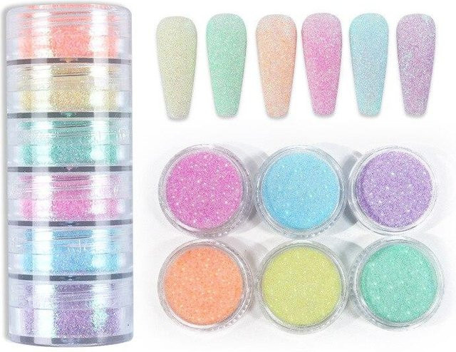 Summer Star Nagelglitter Set, 6 Farben, Schimmernd - Bild 1