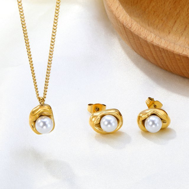 LUXUKISSKIDS Schmuckset, Gold, Perle, Damen, Vintage - Bild 1