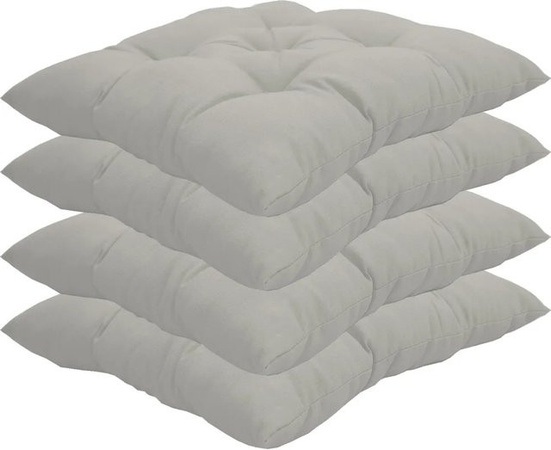 NYVI Genua Sitzkissen 4er Set Weiß, quadratisch und gesteppt, B/B: 38 x 38 cm