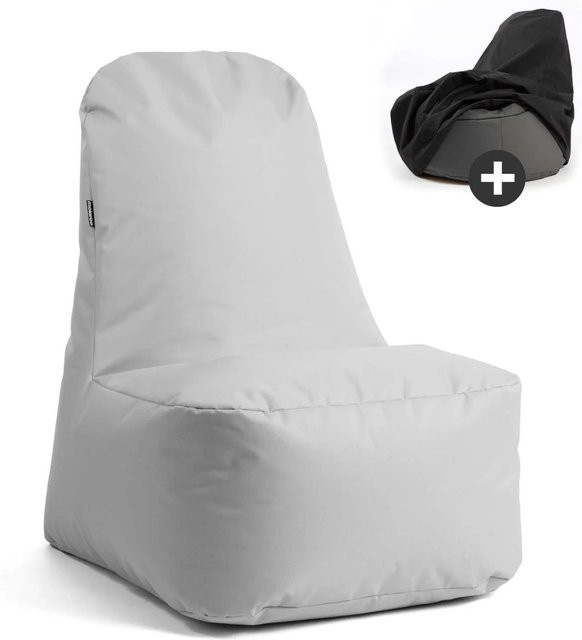 mokebo Sitzsack Sessel in Grau mit wasserabweisender Schutzhülle für Kinder, Jugendliche und Erwachsene - Bild 1