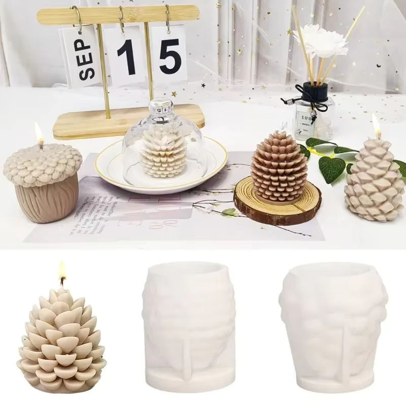 Silikonform Tannenzapfen für DIY Kerzen, Seife, Gips und Harz zur Weihnachtsdekoration - Bild 3