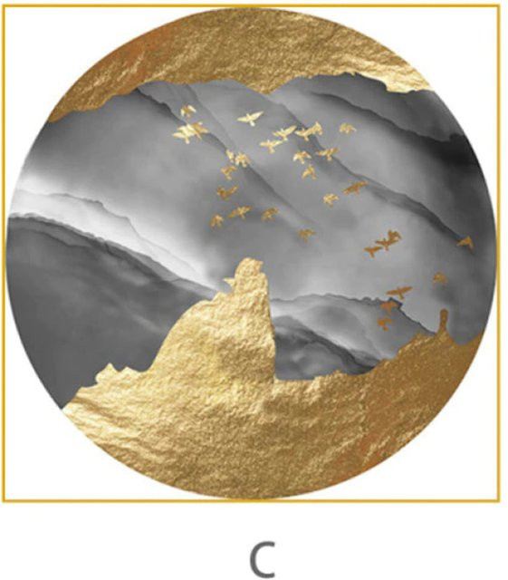 TPFLiving Luxus Poster Leinwand mit abstrakten Motiven in Weiß, Gold und Grau, ohne Rahmen, B/H: 50 x 50 cm - Bild 1