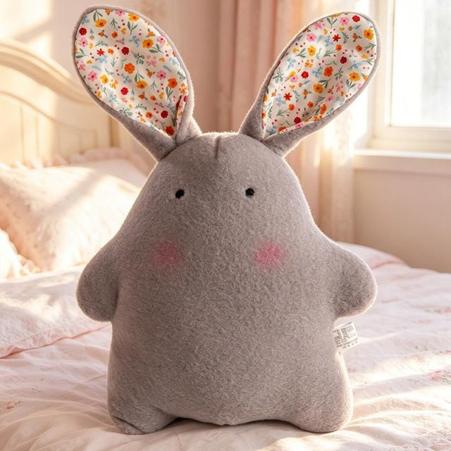 Yiran toy Cartoon Langohr Hase Plüschtier, Weiches Kissen, Bunter Blumenhase, 45cm - Bild 1