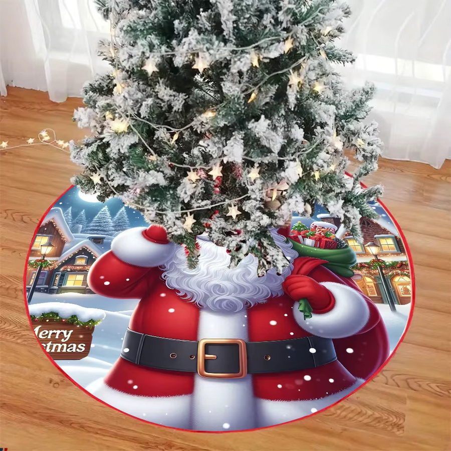 VIKAMA Weihnachtsbaum-Kleid mit Weihnachtsmann-Schneeszene in Rot - Bild 3
