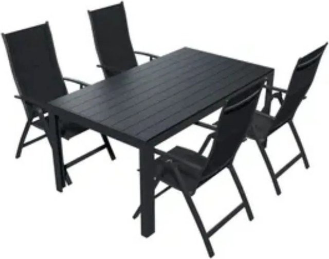Lex Alu Gartensitzgruppe aus Aluminium und Textil in Anthrazit und Schwarz - Bild 1