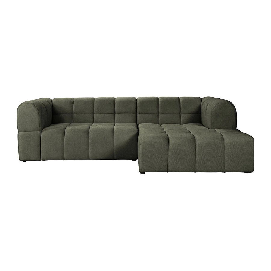 Vente-unique Sofa Rimalo in Khaki, L-Form aus Stoff, Breite: 272 cm - Bild 2