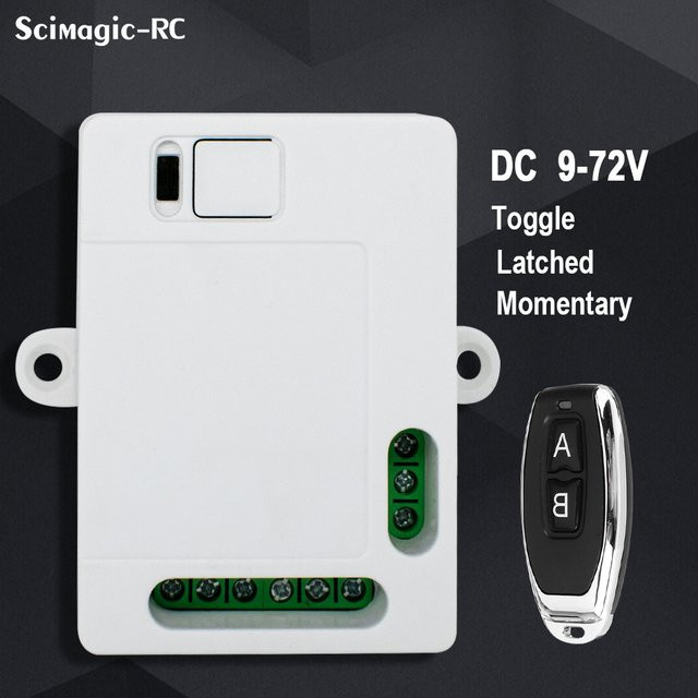 Scimagic-RC 2-Relais-Garagentoröffner mit Endschalter, DC 9–72 V Weitspannungsempfänger und 433 MHz Fernbedienung für Hochleistungs-Tormotorsteuerung - Bild 1