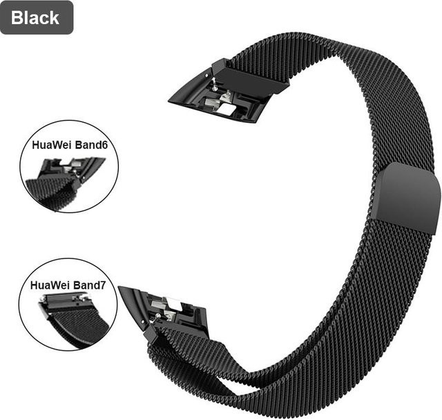 Uhrenarmband Huawei Band 6, 7, Honor 6, Kunststoff, Schwarz, Unisex - Bild 1