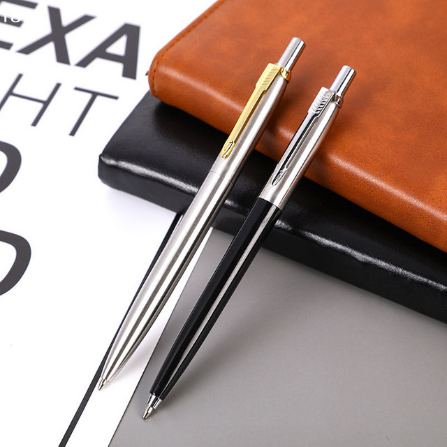 Luxus Kugelschreiber aus Vollmetall in Silber mit roter Tinte für Business und Schule - Bild 1