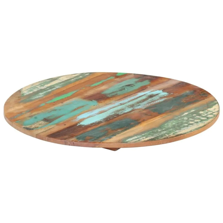 vidaXL Tischplatte Rund aus Massivholz Altholz Durchmesser: 40 cm, Höhe: 1,5 cm, Multicolour - Bild 2