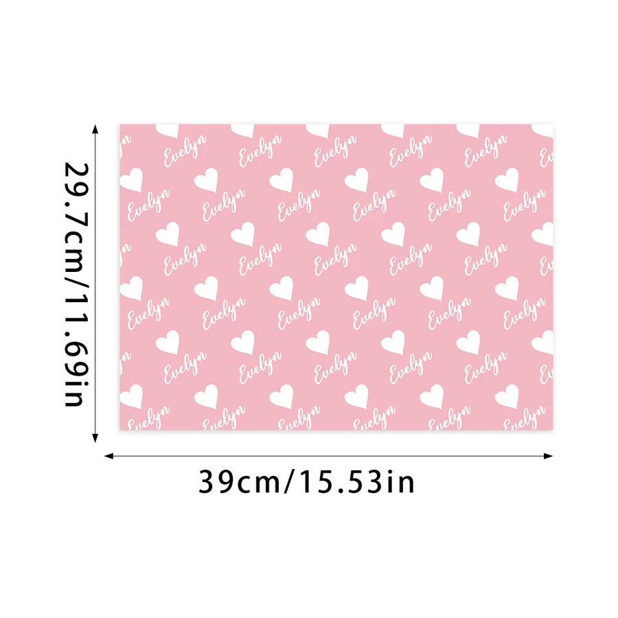 Personalisierbares Geschenkpapier mit Herz-Motiv von joy-enlife, bunt, 3 oder 6 Stück für Valentinstag, Hochzeit oder Party - Bild 5