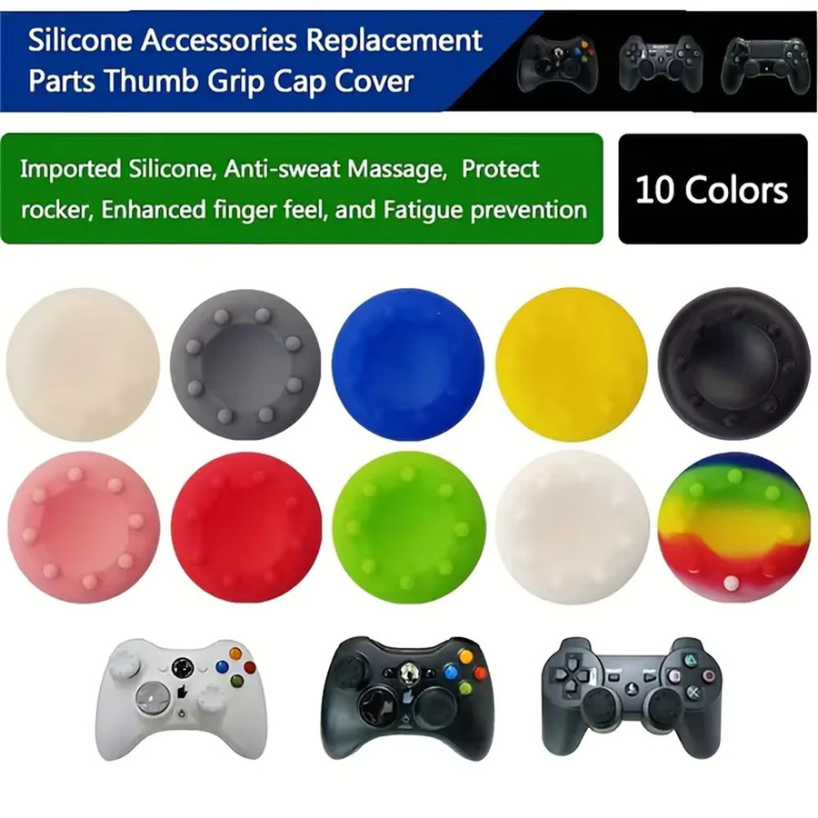 20er Set rutschfeste Silikon Analog-Joystick-Grip-Kappen für PS3 und Xbox 360 Controller in Multicolour - Bild 3