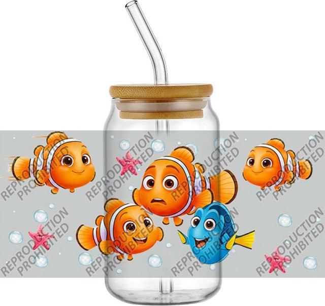 Finding Nimo UV DTF 3D Cartoon Transferaufkleber für Glasdosen, Multicolor - Bild 1