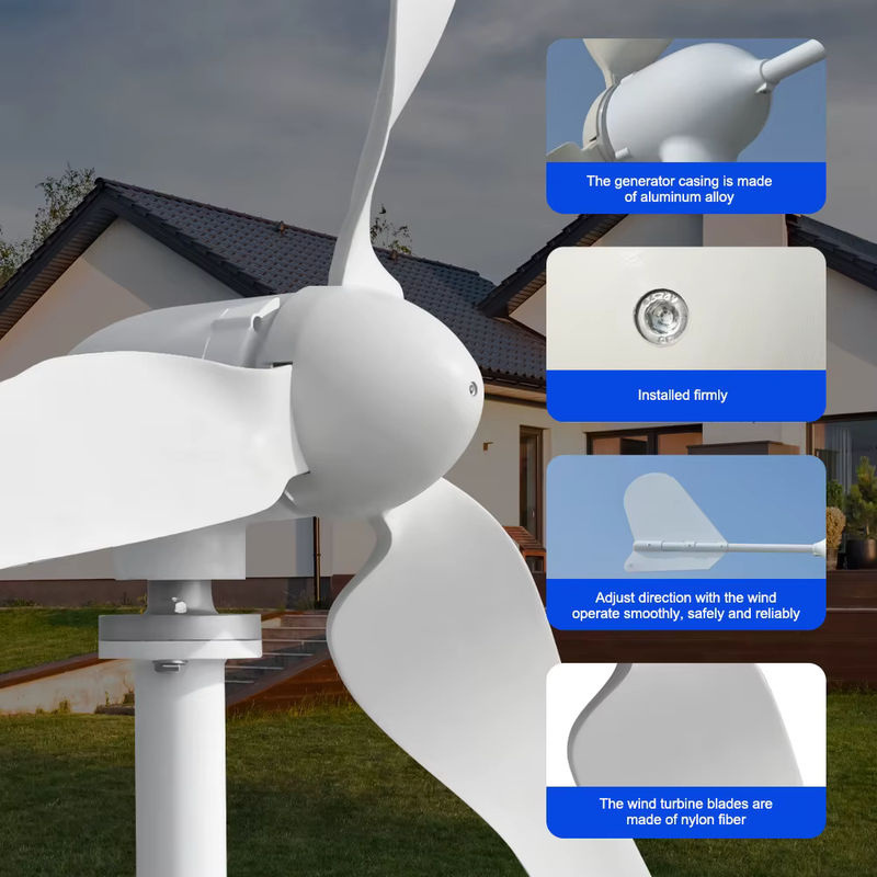SMARAAD Horizontale Windturbine 5000W für den Haushalt, 12V/24V/48V/220V, Weiß, inklusive Laderegler - Bild 2