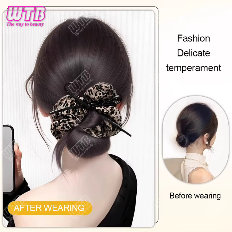 WTB Low-Bun-Perücke, Leopardenmuster, Damen - Bild 2