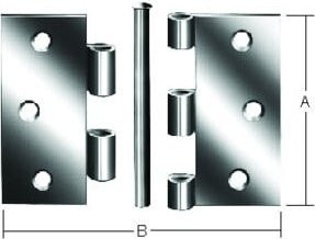 VORMANN Tür-Scharnier aus Edelstahl in Silber, B: 90 mm, H: 90 mm - Bild 1
