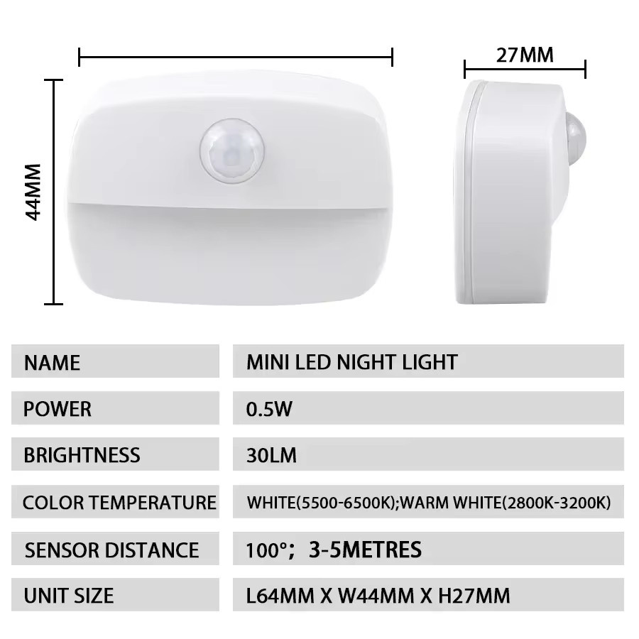 NEWBIRTH Kabelloses LED-Nachtlicht mit Bewegungsmelder, warmweiß, wiederaufladbar für Treppen, Flur und Schrank - Bild 6