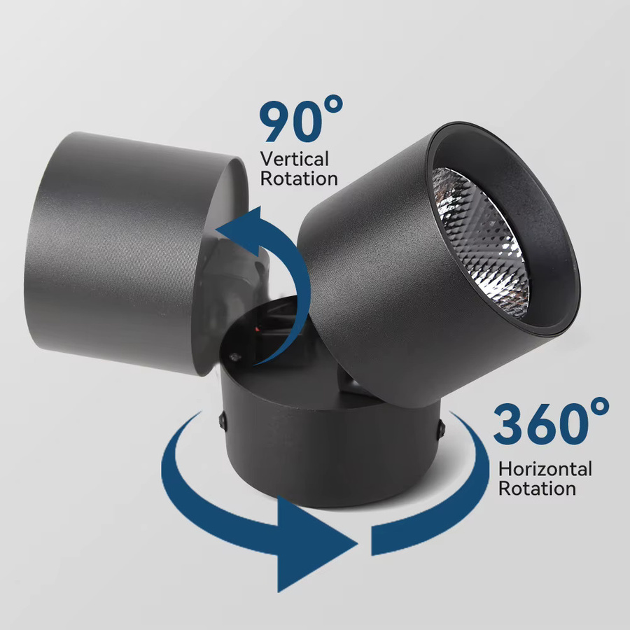 LANGYUE Faltbares LED-Spot-Downlight aus Aluminium zur Oberflächenmontage, verstellbar, 10 W, modern, ideal für Schlafzimmer und Küche - Bild 5
