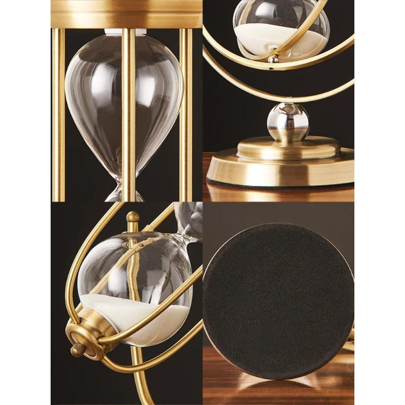 Dekorative Sanduhr als Light Luxury Ornament aus Metall in Gold für Schreibtisch und Wohnzimmer von Household supplies MH - Bild 3