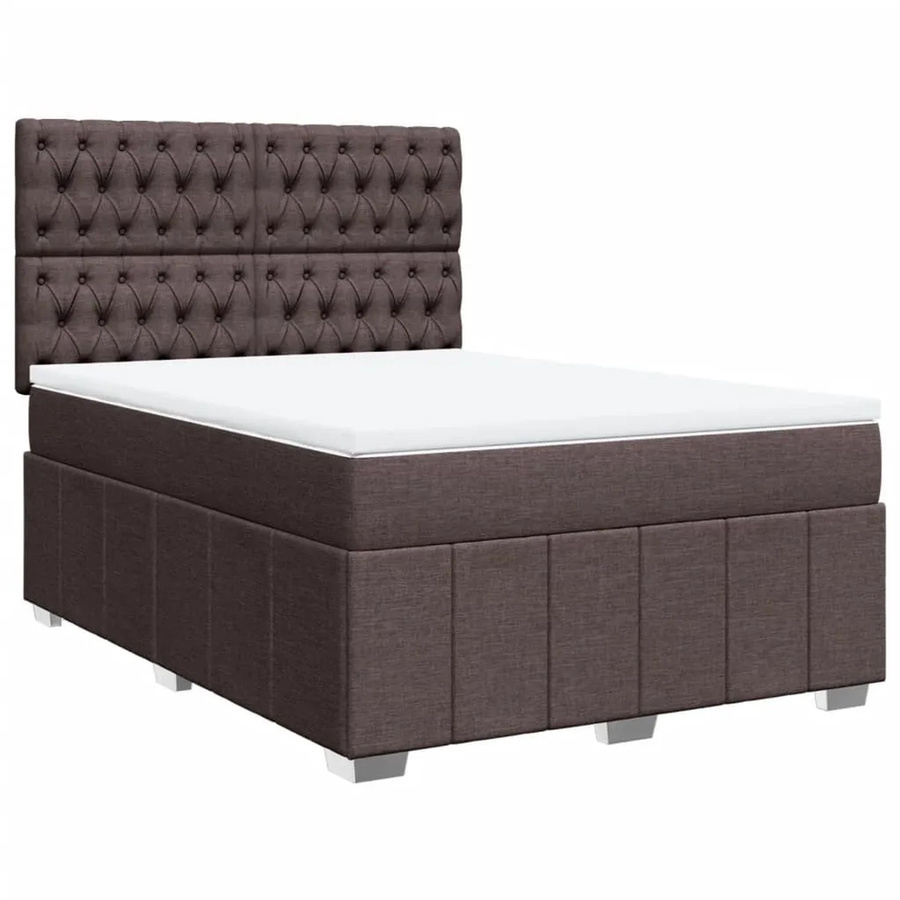 vidaXL Boxspringbett Hybrid mit Matratze und Taschenfederkern, Dunkelbraun, B/T: 160 x 200 cm - Bild 2