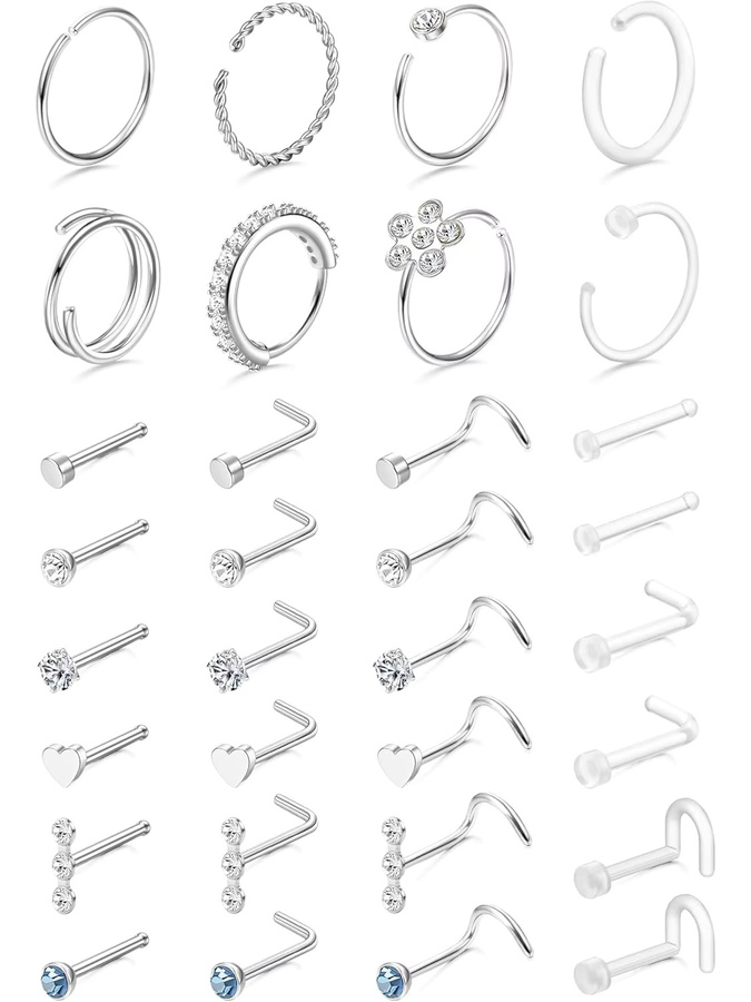 Bobisty Nasenring, Edelstahl, Silber, Unisex - Bild 5