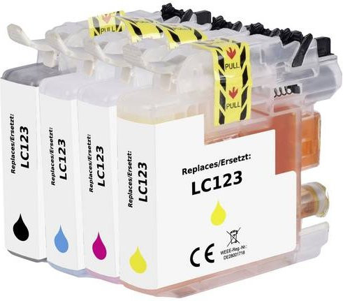 Renkforce Druckerpatronen Kombi-Pack kompatibel mit Brother LC-123BK, LC-123C, LC-123M, LC-123Y in Schwarz, Cyan, Magenta und Gelb - Bild 1