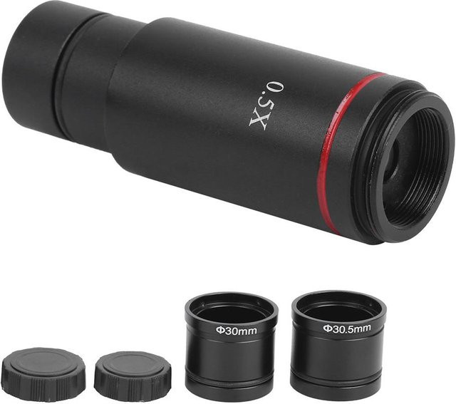 AmScope Mikroskopkamera-Adapter 0,5-fach C-Mount für CCD-Schnittstellen in Schwarz - Bild 1