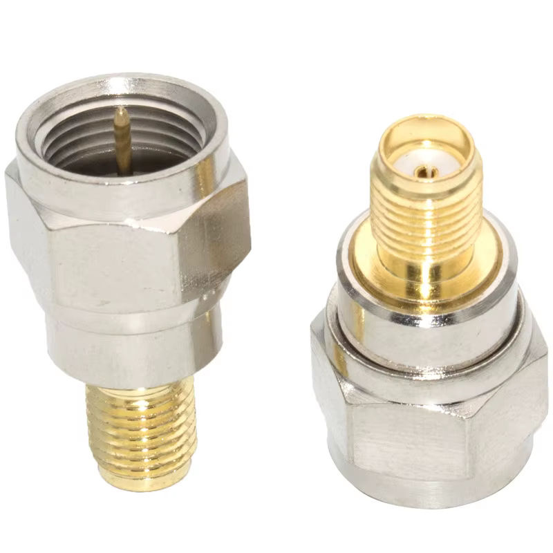 Tinymons HF-Koaxial-Adapter F-Stecker auf SMA-Innengewinde in Silber für TV-Antennen und Kabel - Bild 2