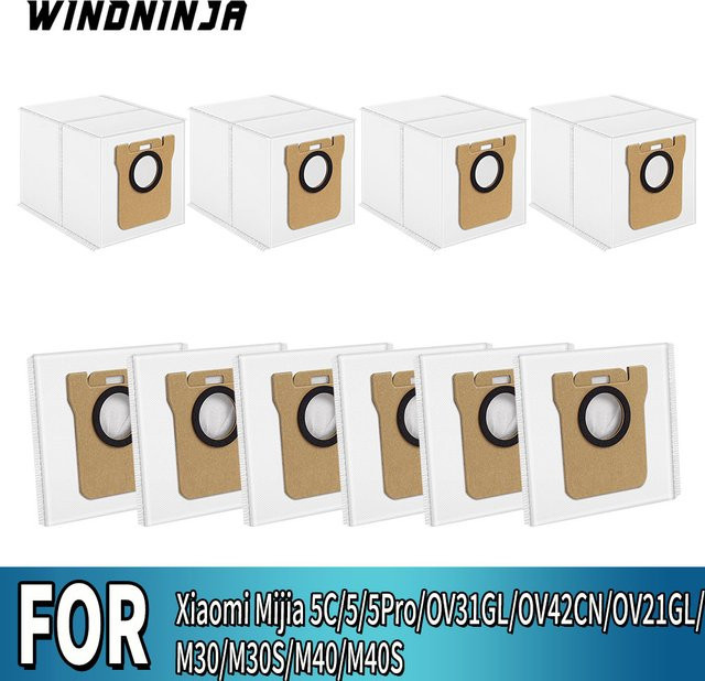 WINDNINJA Staubbeutel für Xiaomi Mijia 5C 5 5Pro M30 M30S M40 M40S Roboterstaubsauger mit großer Kapazität - Bild 1