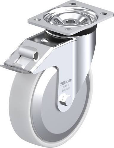 Blickle Lenkrolle LK-PO 200K-FI-FA mit Feststeller, silber, Rad-Durchmesser: 20 cm, Tragfähigkeit: 600 kg - Bild 1