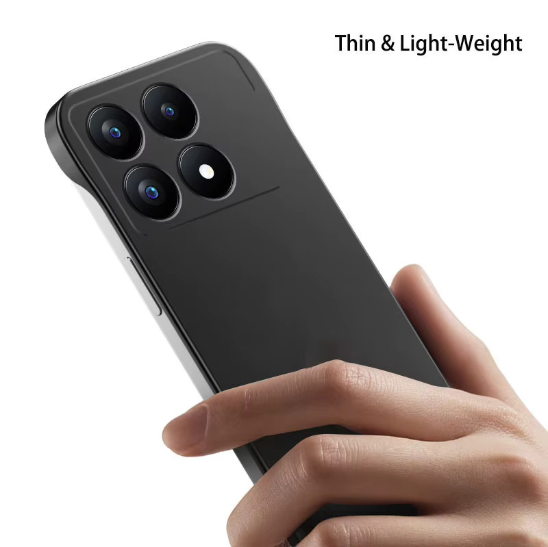 Rahmenlose Handyhülle mit glänzender metallischer Lackoberfläche für Xiaomi Poco X7 X6 F7 Ultra F6 F5 Pro in Silver - Bild 3
