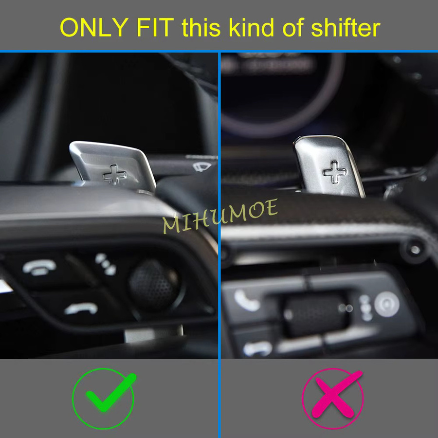 MIHUMOE Lenkrad Paddle Shifter Verlängerung Abdeckung Aufkleber Set in Schwarz für Porsche Cayenne Macan Panamera 718 Boxster Cayman - Bild 2