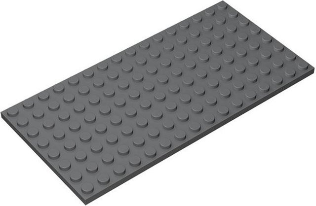 10-teiliges Set Grundplatte Bausteine 8x16 Noppen dunkelgrau - Bild 1
