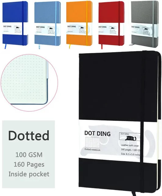 A5 Notizbuch mit gepunktetem Papier und Softcover in Schwarz, 160 Seiten - Bild 1
