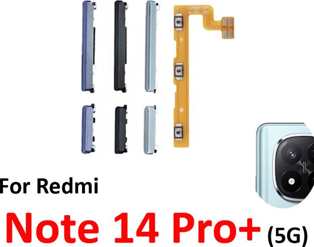 Xiaomi Redmi Note 14 Pro+ Plus 5G Flexkabel für externe Power- und Lautstärketasten in Schwarz und Lila - Bild 1