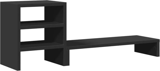 vidaXL Monitorständer mit Schreibtisch-Organizer aus Holzwerkstoff in Schwarz matt, B/T/H: 30,0 x 20,0 x 20,0 cm - Bild 1