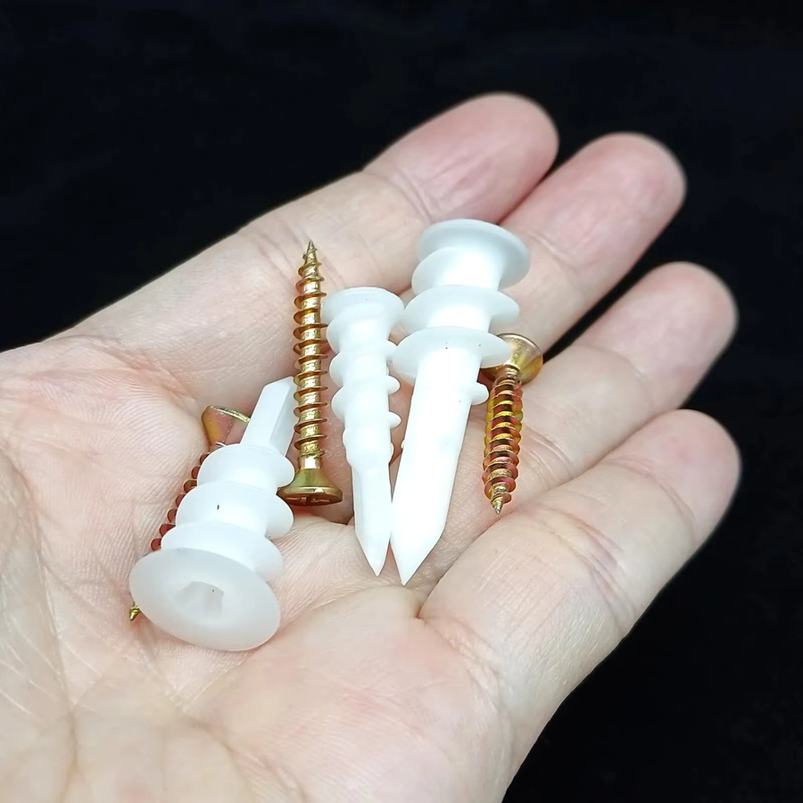 10 Sets HZYUEGOU Trockenbauanker aus Nylon mit Blechschrauben in Weiß für Gipskarton und Gipshöhlen - Bild 3