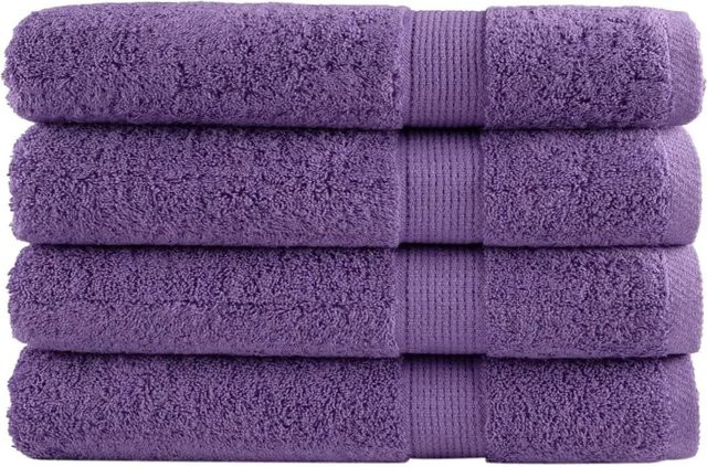 vidaXL Premium-Handtuch-Set 4 Stück aus 100% Baumwolle in Lila, 600 g/m2, B/H: 100 x 200 cm - Bild 1