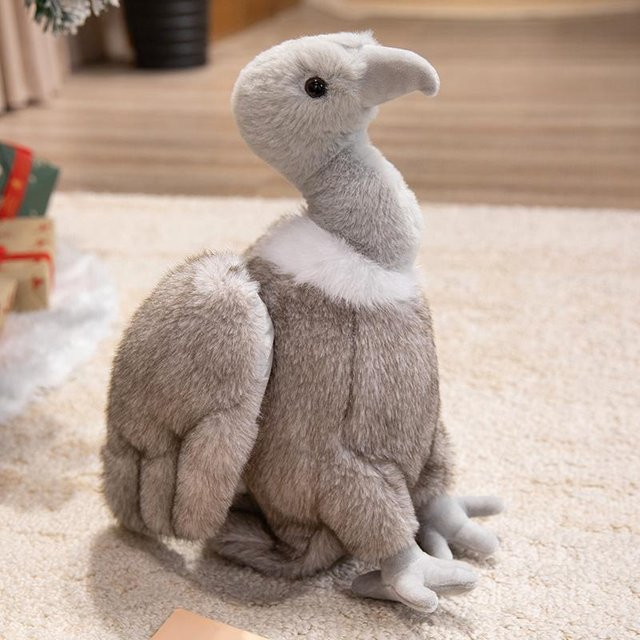 Yiran toy Geier Vogel Plüschtier, Braun Grau, 35cm, ab 14 Jahren - Bild 1
