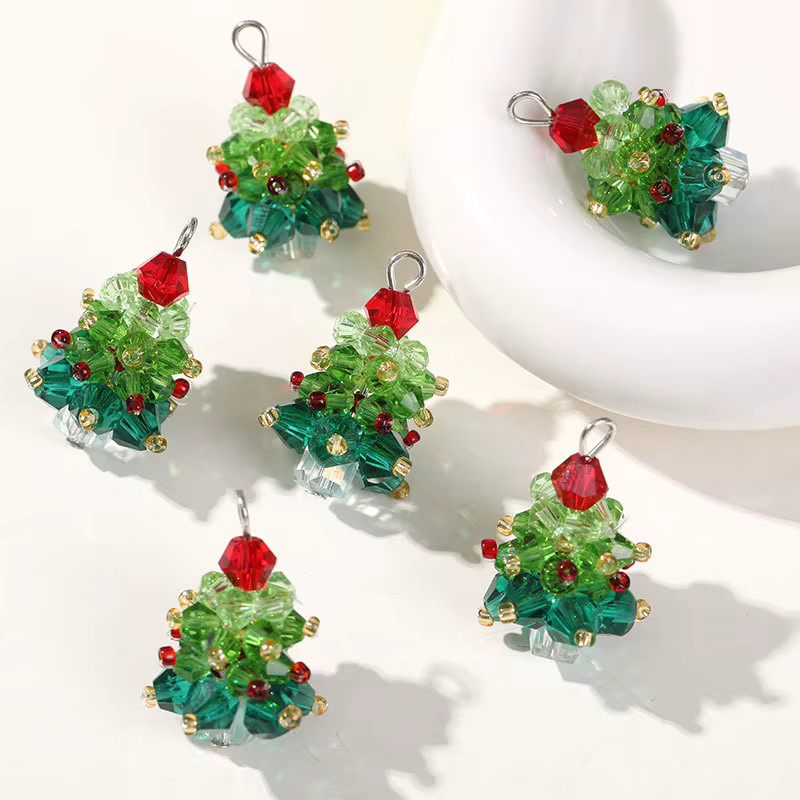 QIAO Charms, 3D-Perlen, Weihnachtsbaum, Kristall, Bunt, Unisex - Bild 2