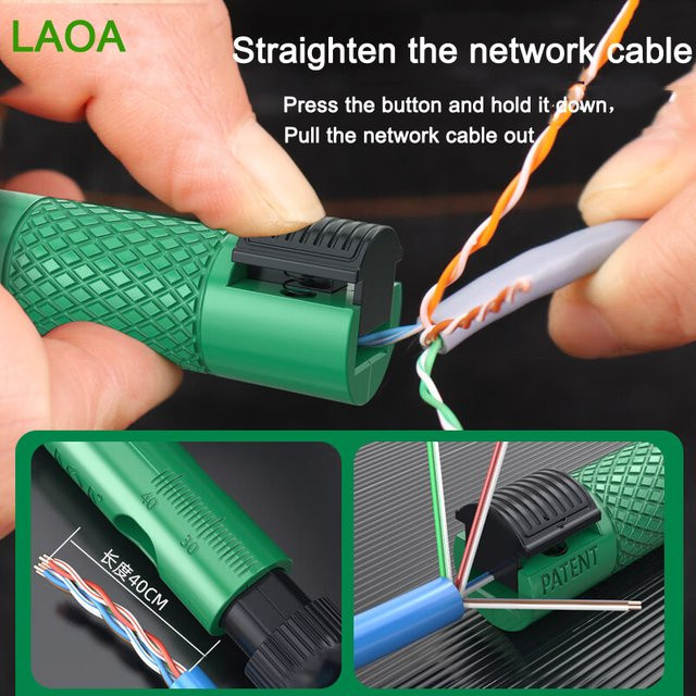 LAOA Professioneller stiftförmiger Netzwerkkabel-Geradehalter für Cat5, Cat6 oder Cat7 in Grün - Bild 1