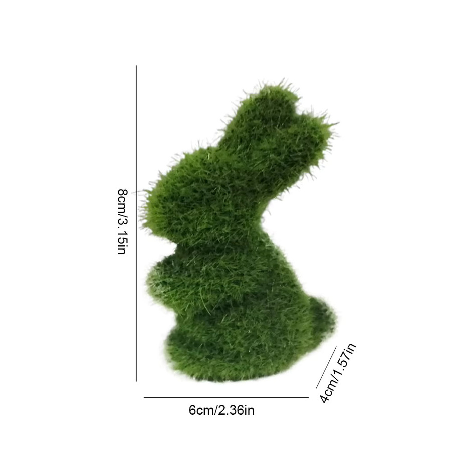 Alloet Osterhase als Dekoration mit Moos-Simulation und Beflockung in Grün - Bild 6